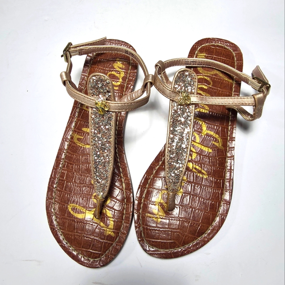 Sam Edelman, Brown and Gold Sandals Size 4